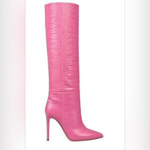 Paris Texas Leather Pink Croc Boots
